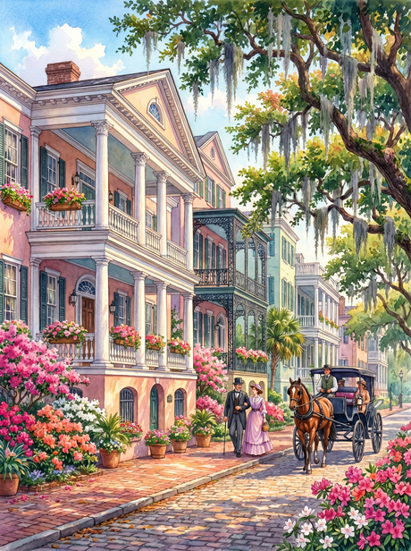 Charleston Street Watercolor (150 Color Diamond Painting) Diamond Painting kit