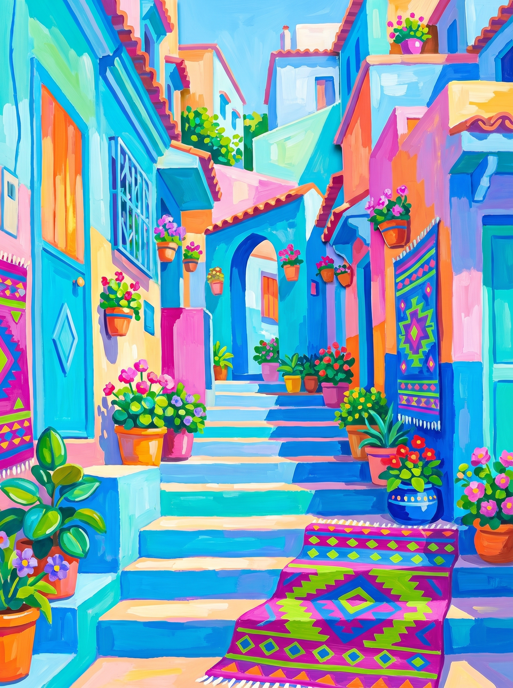 Chefchaouen Blue City (150 Color Diamond Painting)