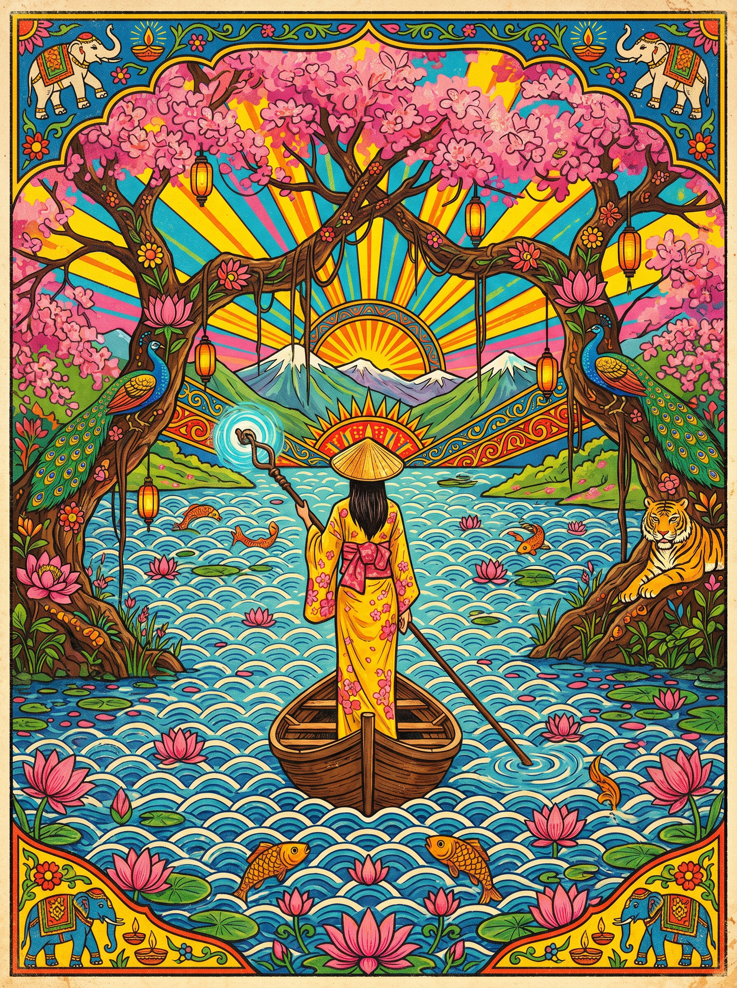 Cherry Blossom Archway (150 Color Diamond Painting)