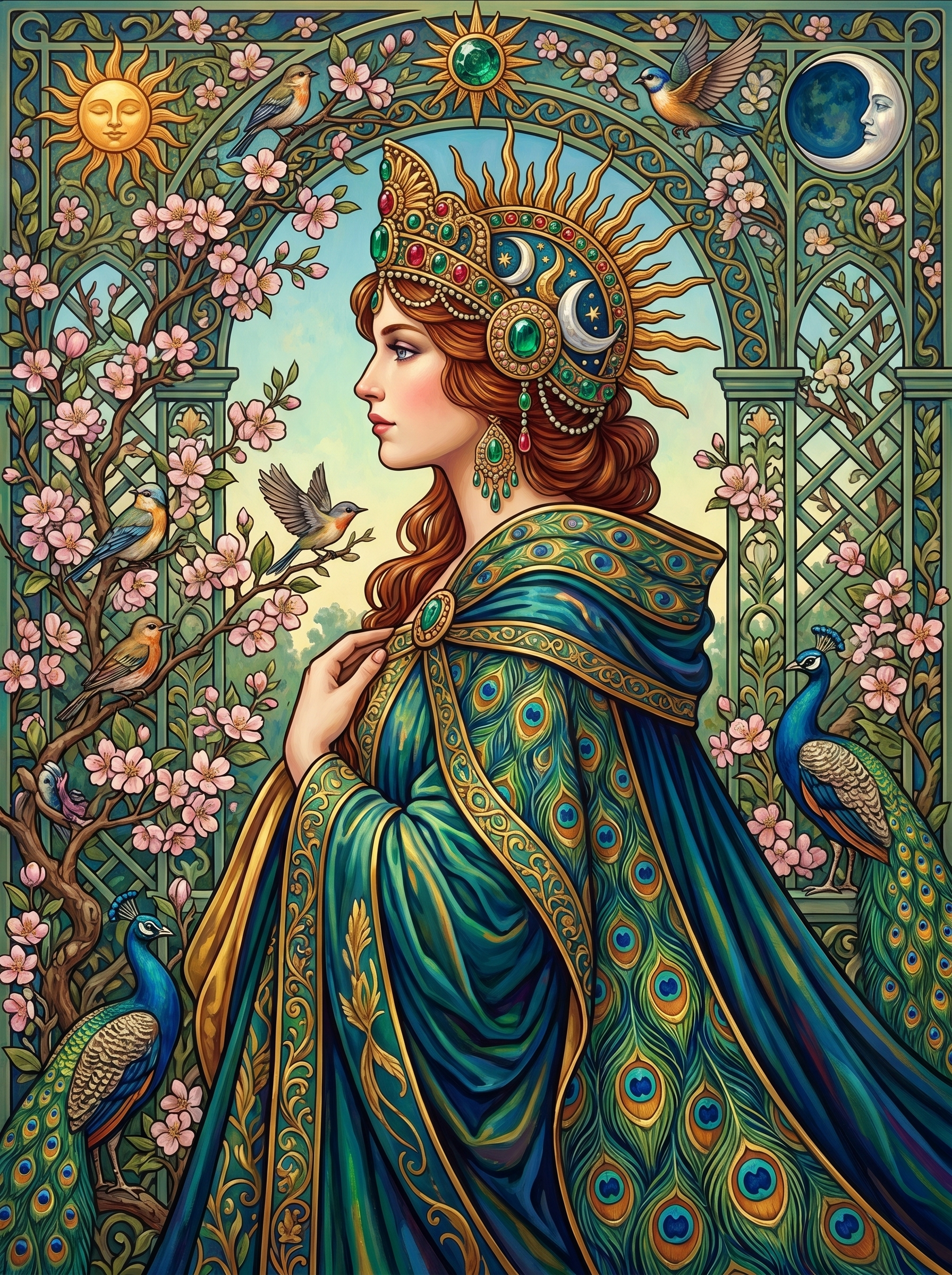 Cherry Blossom Peacock Maiden (80 Colors)