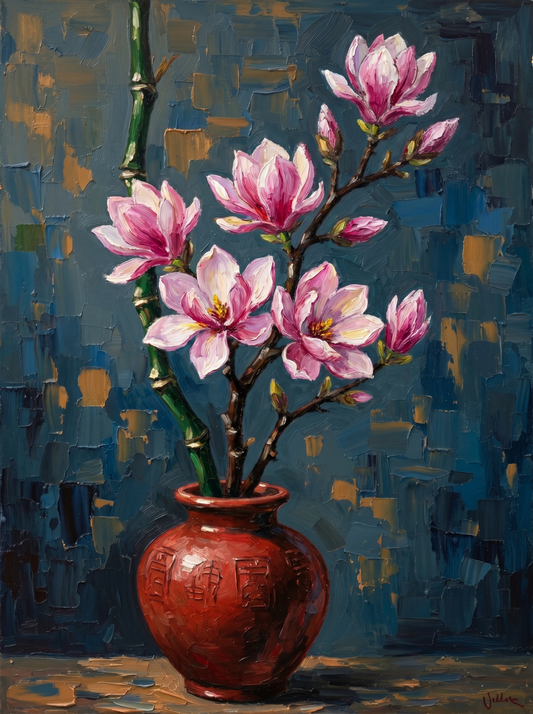 Cherry Blossom Vase as Magnolia (Diamond Painting) Diamond Painting kit