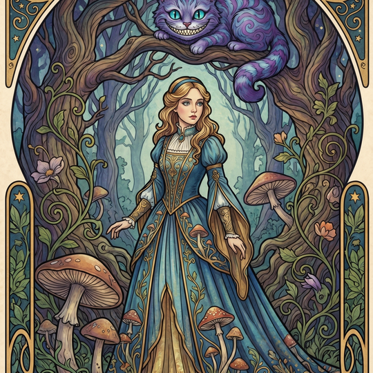 Cheshire Cat Grinning Tree (150 Color Diamond Painting)