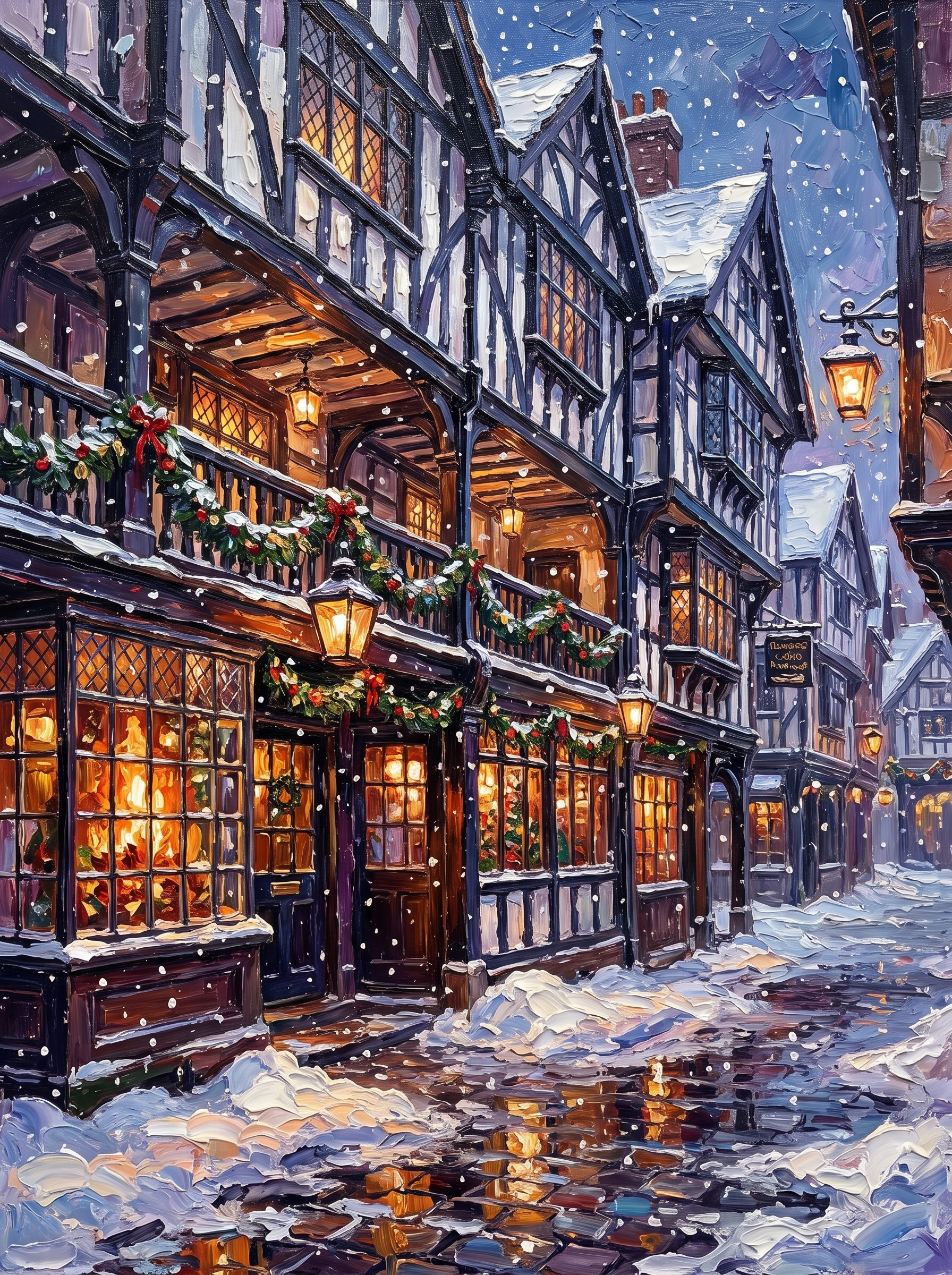Snowy Evening on the Chester Rows