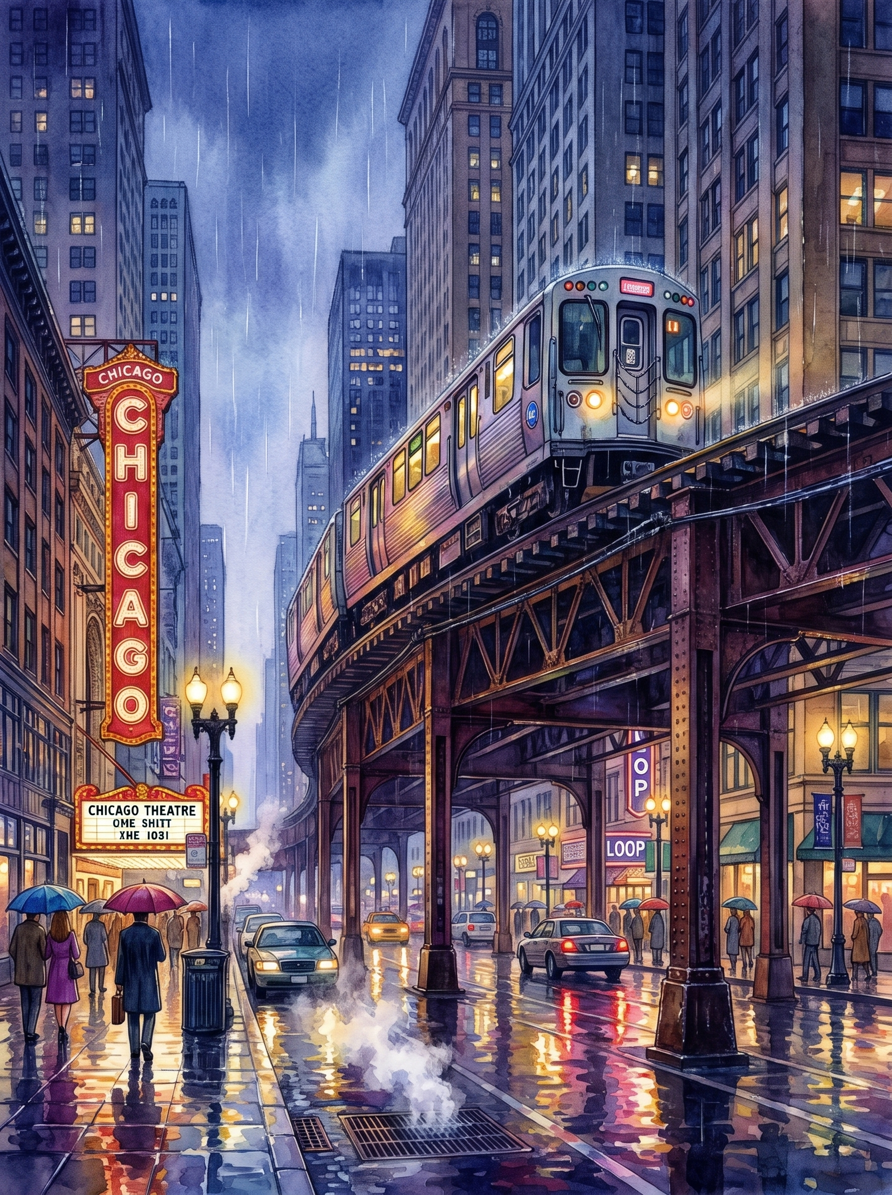 Rainy Night on the Chicago El