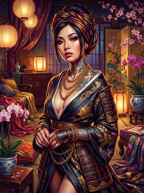 Chinese Ninja Orchid Room (150 Color Diamond Painting)
