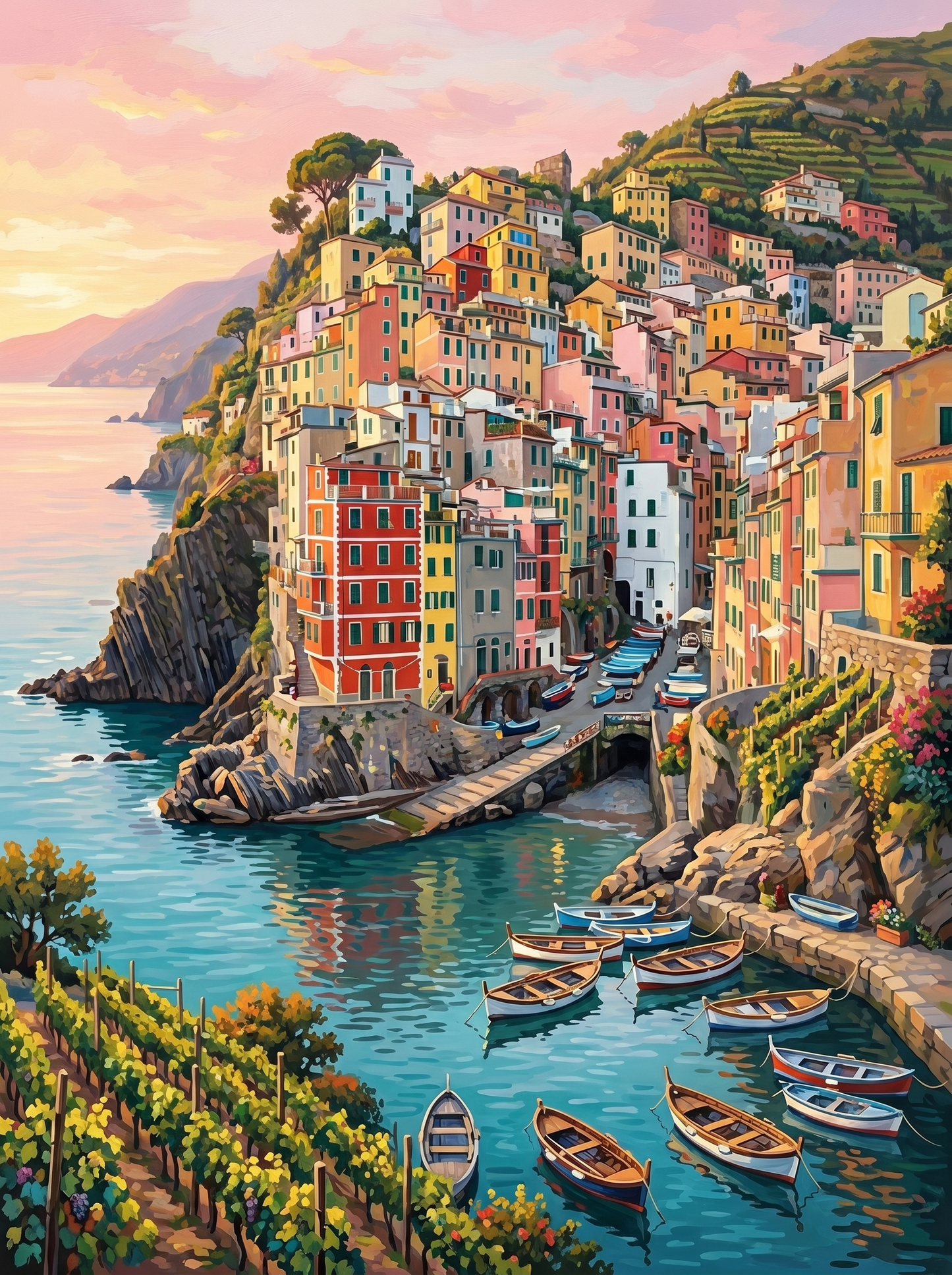 Cinque Terre Sunset (150 Color Diamond Painting)