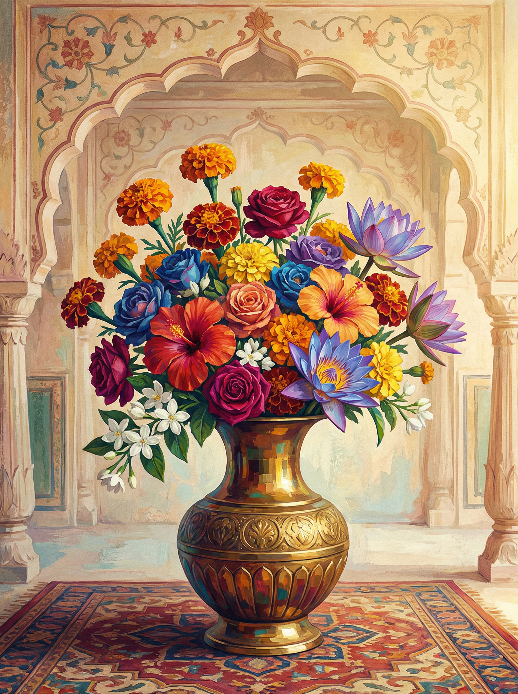 Classical Indian Palace Vase (100 Color Diamond Painting) Diamond Painting kit