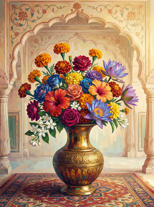 Classical Indian Palace Vase (100 Color Diamond Painting) Diamond Painting kit