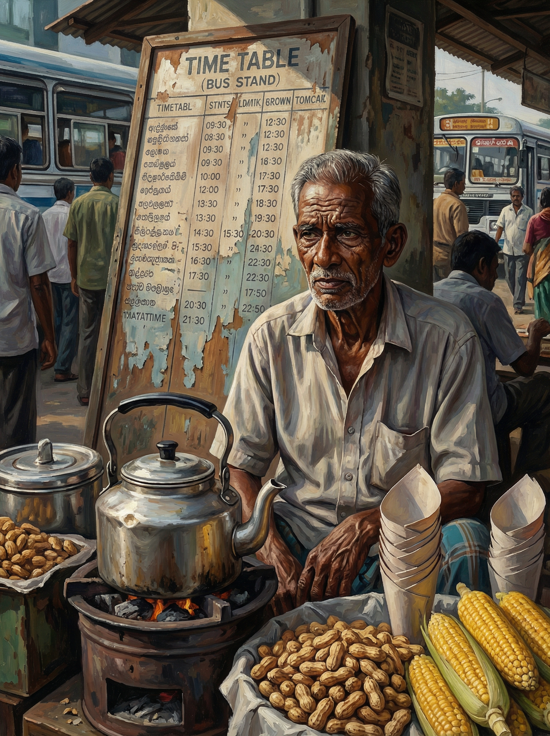 Tea and Corn Seller (Diamond Painting) Diamond Painting kit