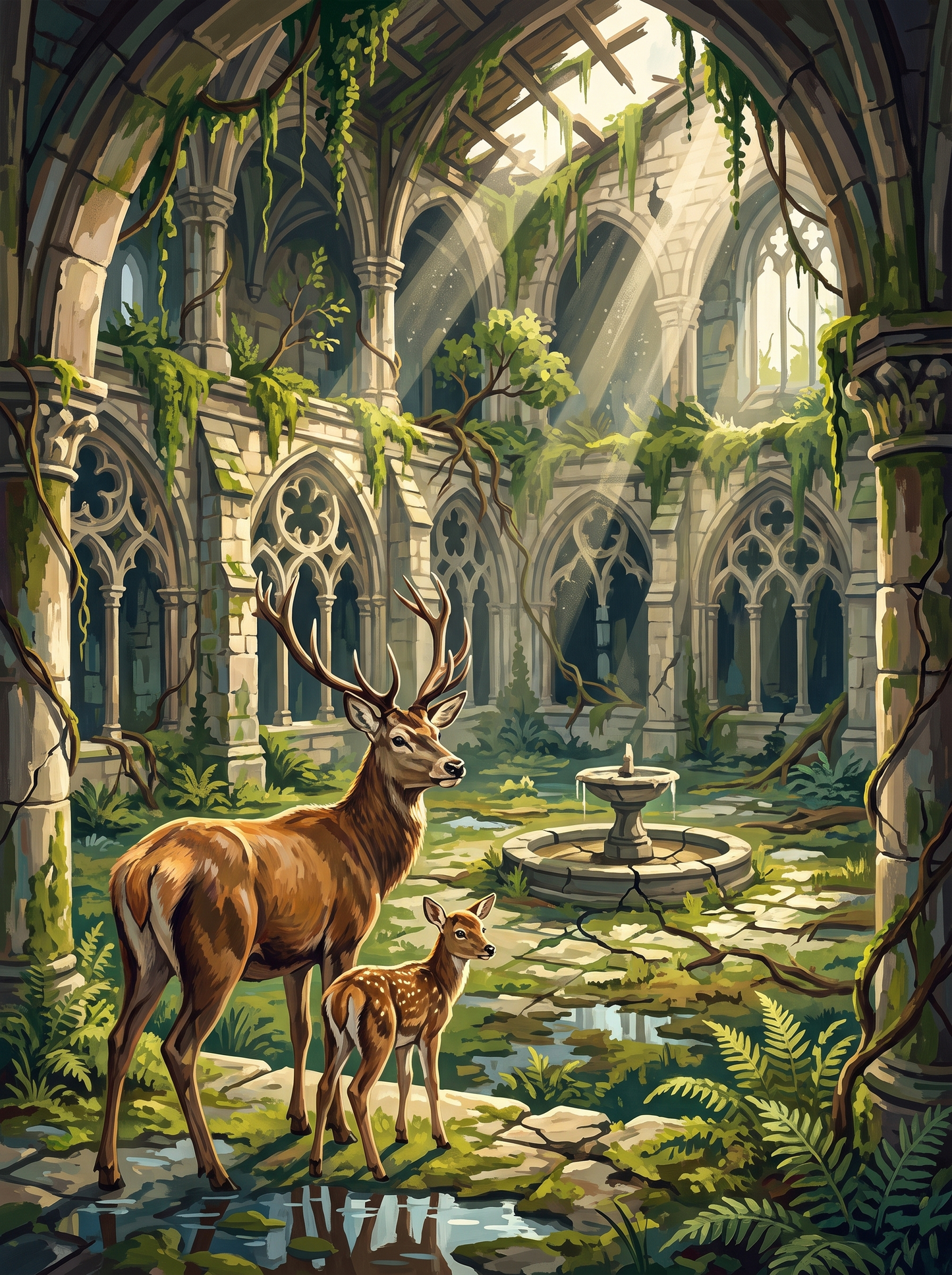 Cloister Garth Deer