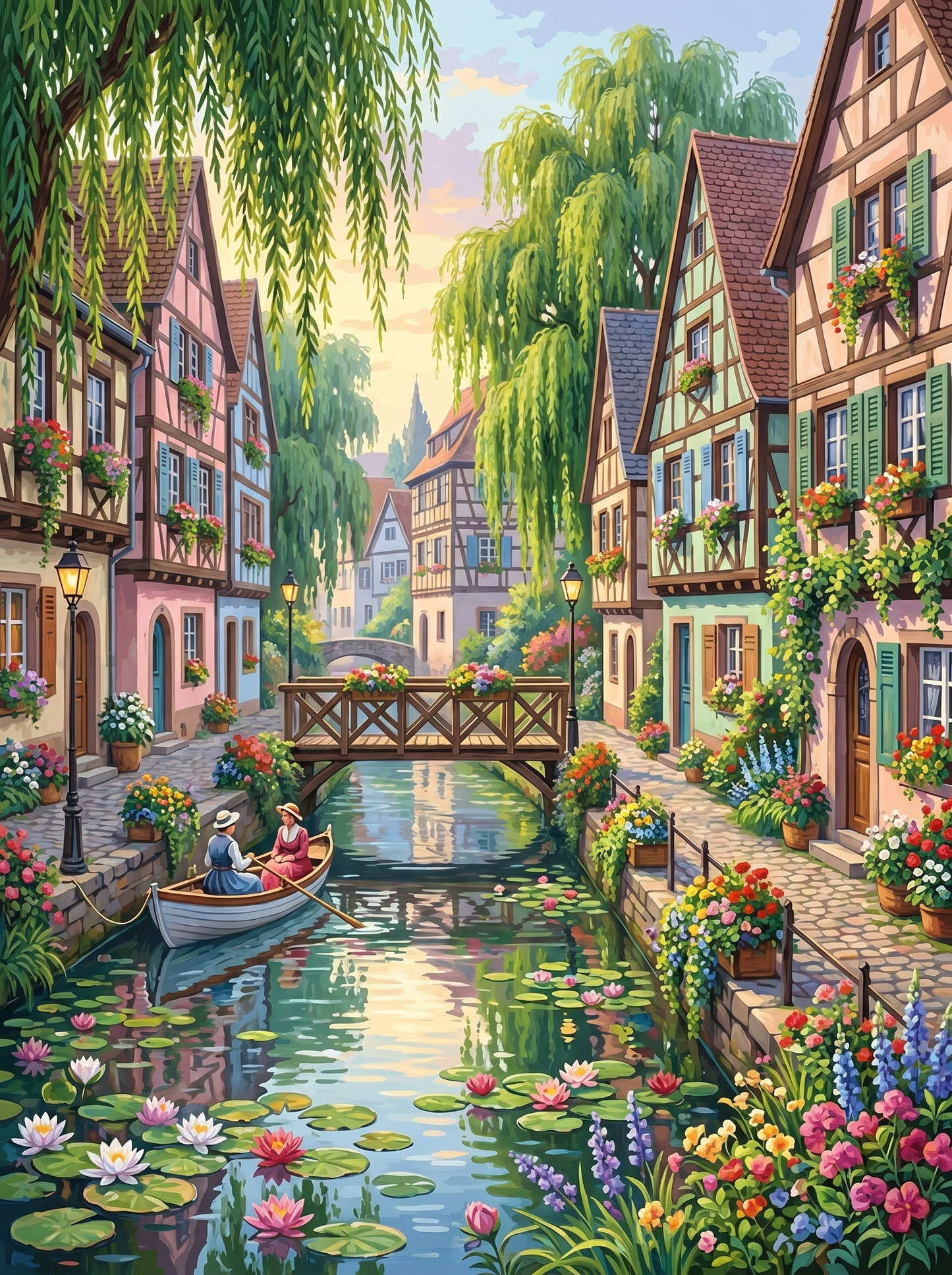 Colmar Canal Fairytale (150 Color Diamond Painting)