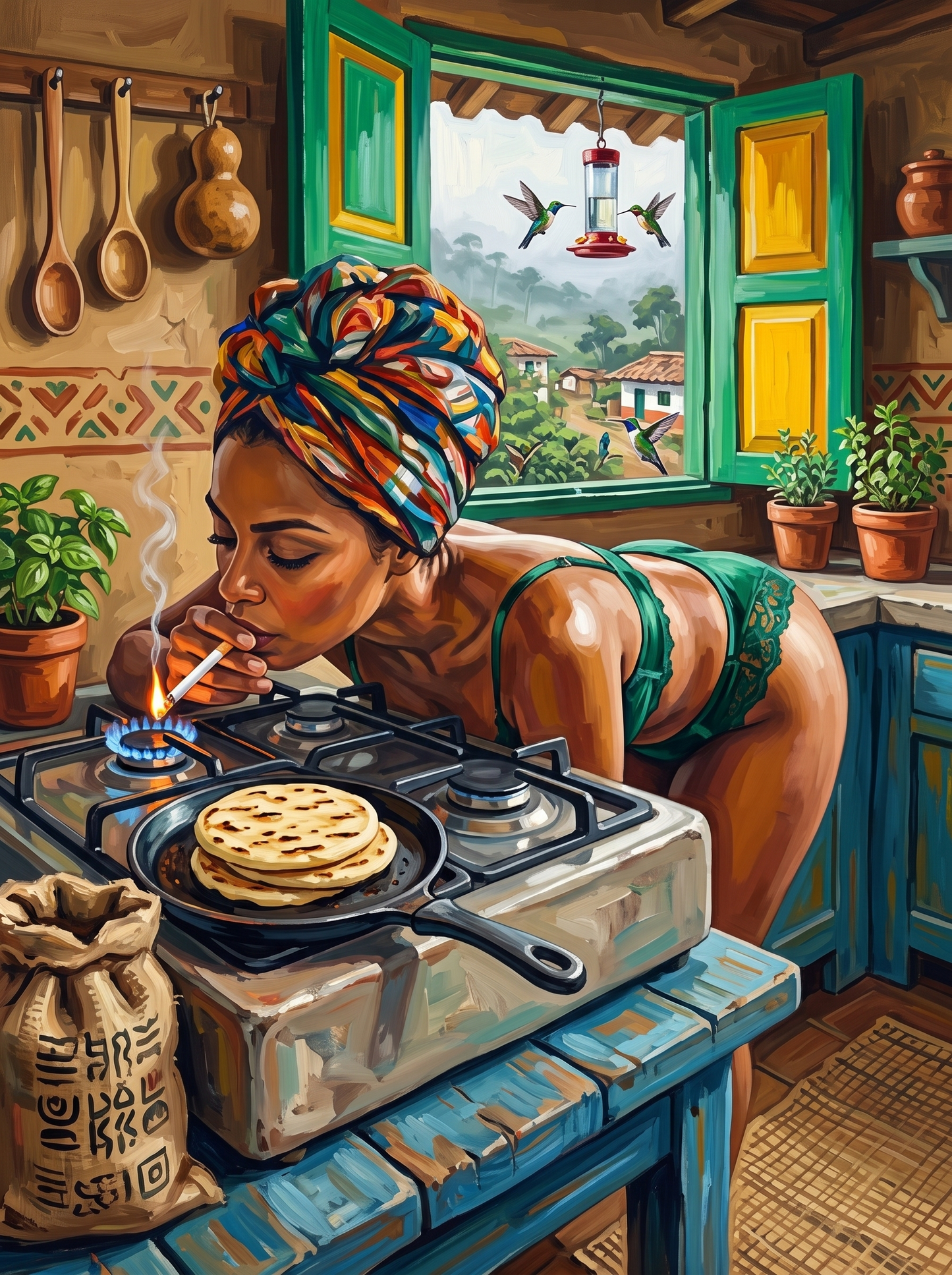 Colombian Painted Kitchen