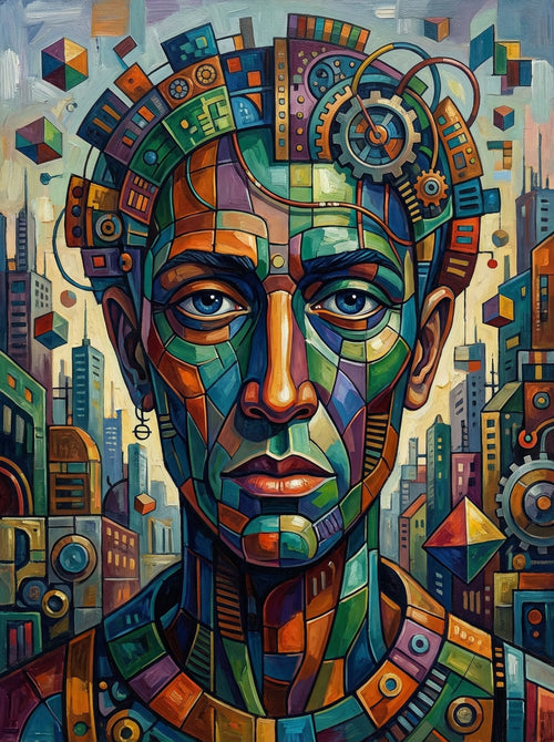 Colorful Geometric Head (Diamond Painting) Diamond Painting kit