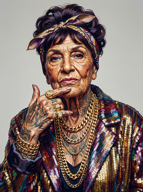 Colorful Headwrap Portrait (100 Color Diamond Painting) Diamond Painting kit