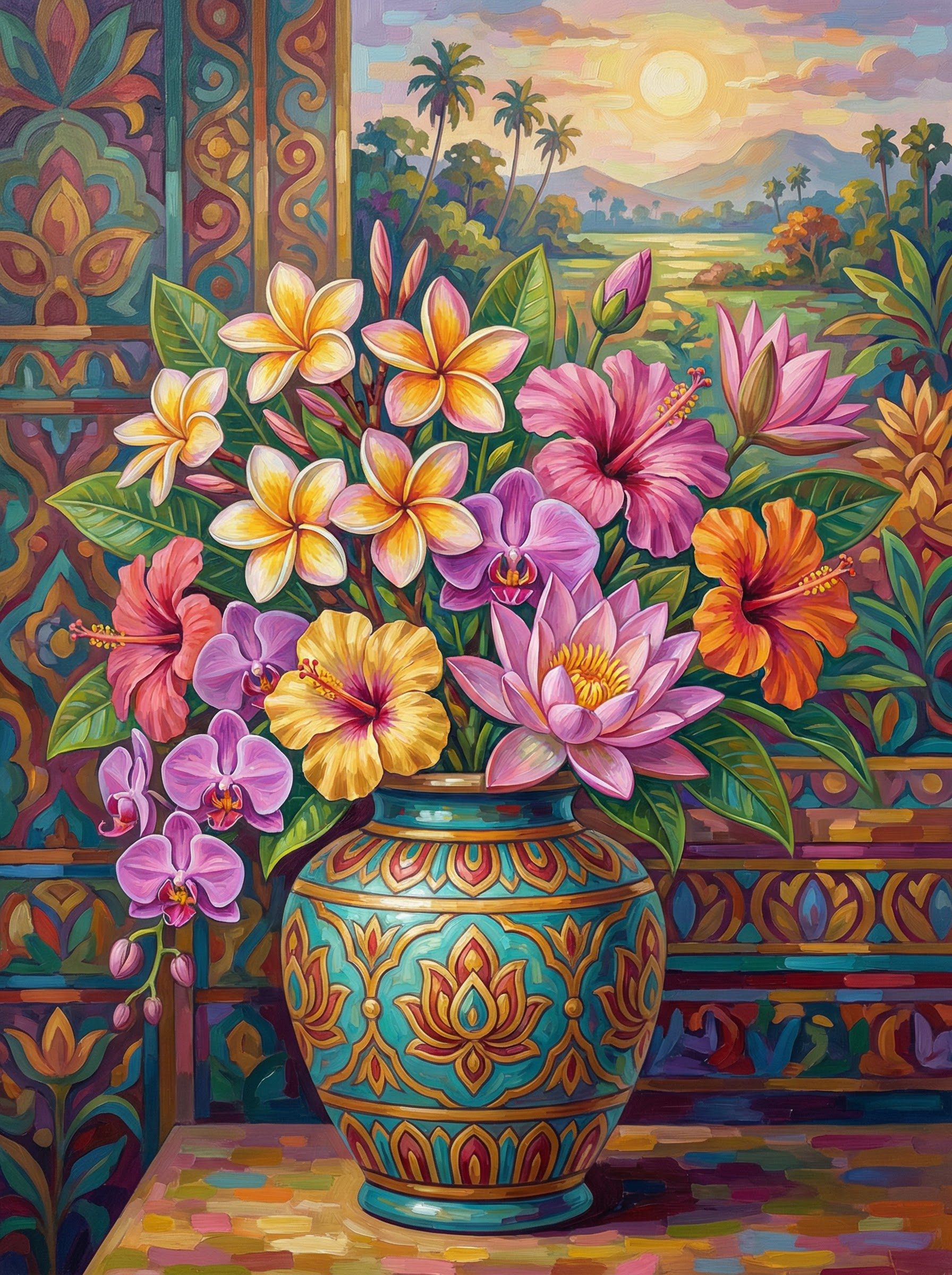 Colorful Lankan Flower Collection (100 Color Diamond Painting) Diamond Painting kit