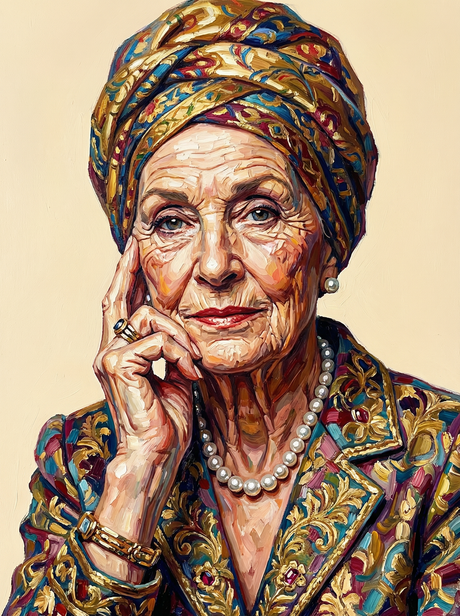 Colorful Turban Headwrap Portrait (100 Color Diamond Painting) Diamond Painting kit