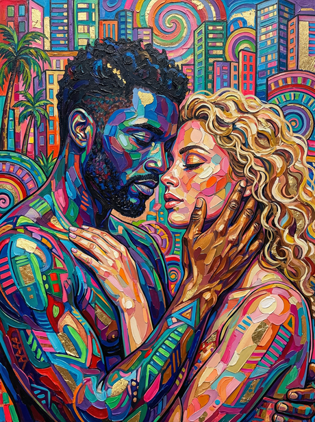 Colorful Urban Romance (100 Color Diamond Painting) Diamond Painting kit