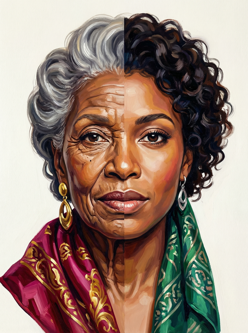 Colorful Wrap Portrait (100 Color Diamond Painting) Diamond Painting kit