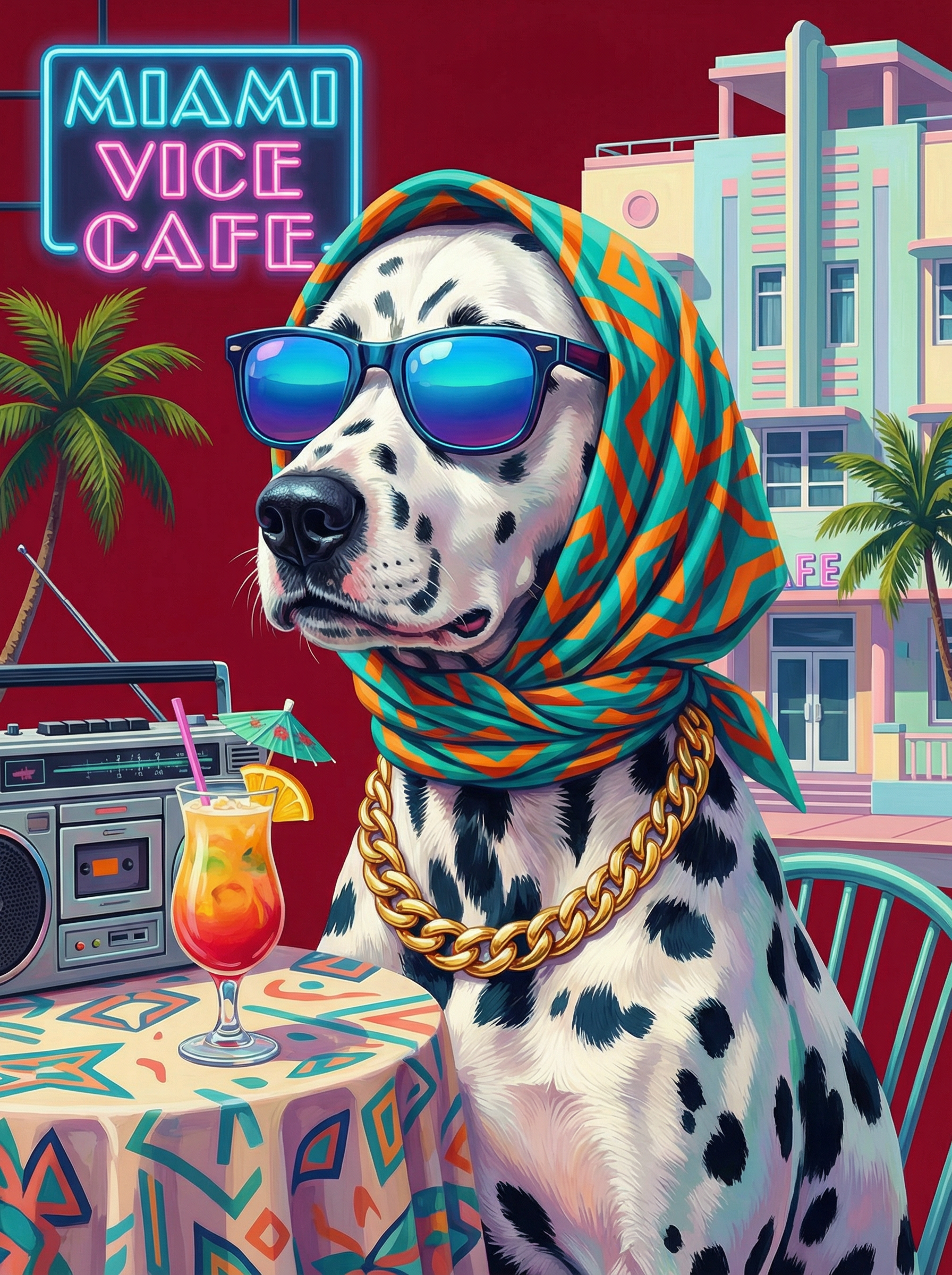 Cool Dalmatian Vibes (100 Color Diamond Painting) Diamond Painting kit