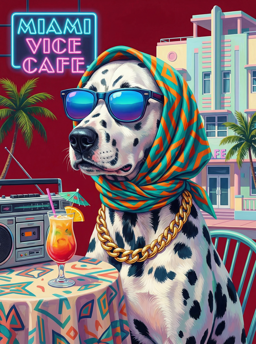 Cool Dalmatian Vibes (100 Color Diamond Painting) Diamond Painting kit