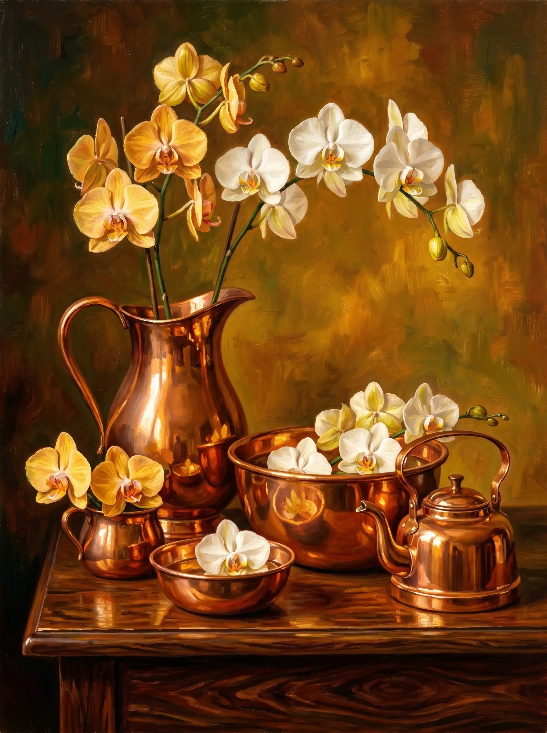 Copper Jugs Floral Still Life (Diamond Painting)
