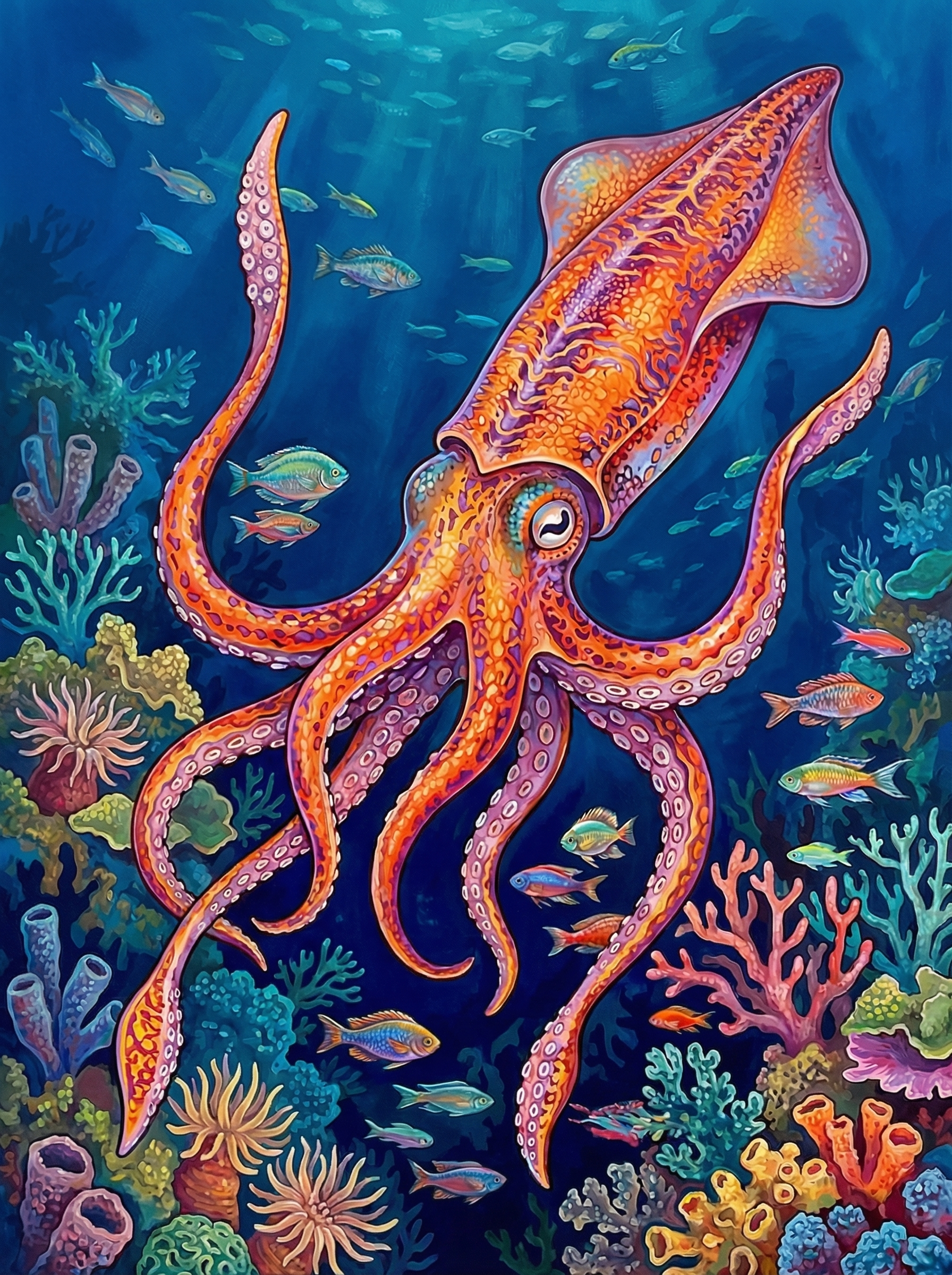 Coral Reef Octopus (100 Color Diamond Painting) Diamond Painting kit