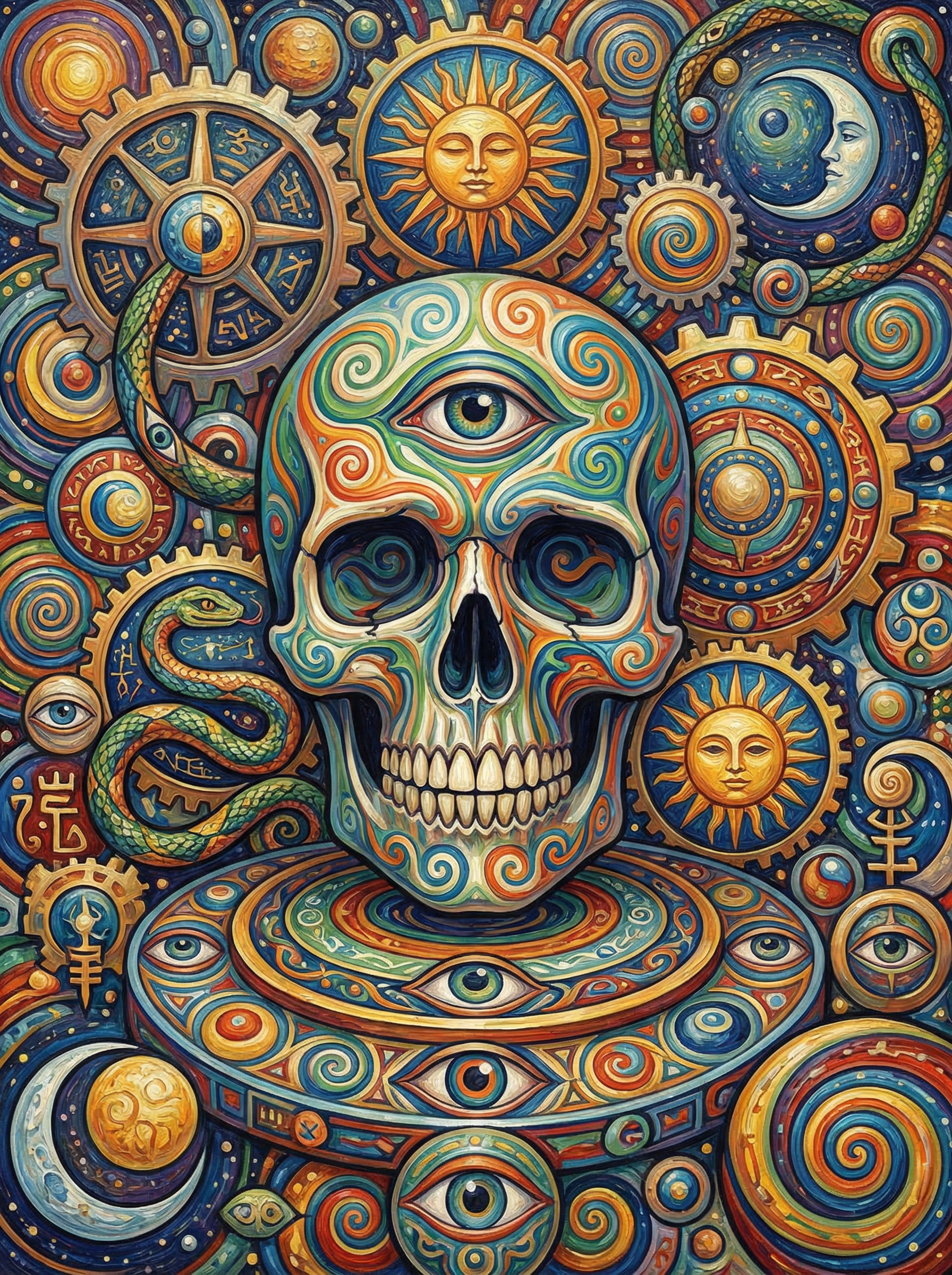 Cosmic Steampunk Skull (100 Color Diamond Painting) Diamond Painting kit