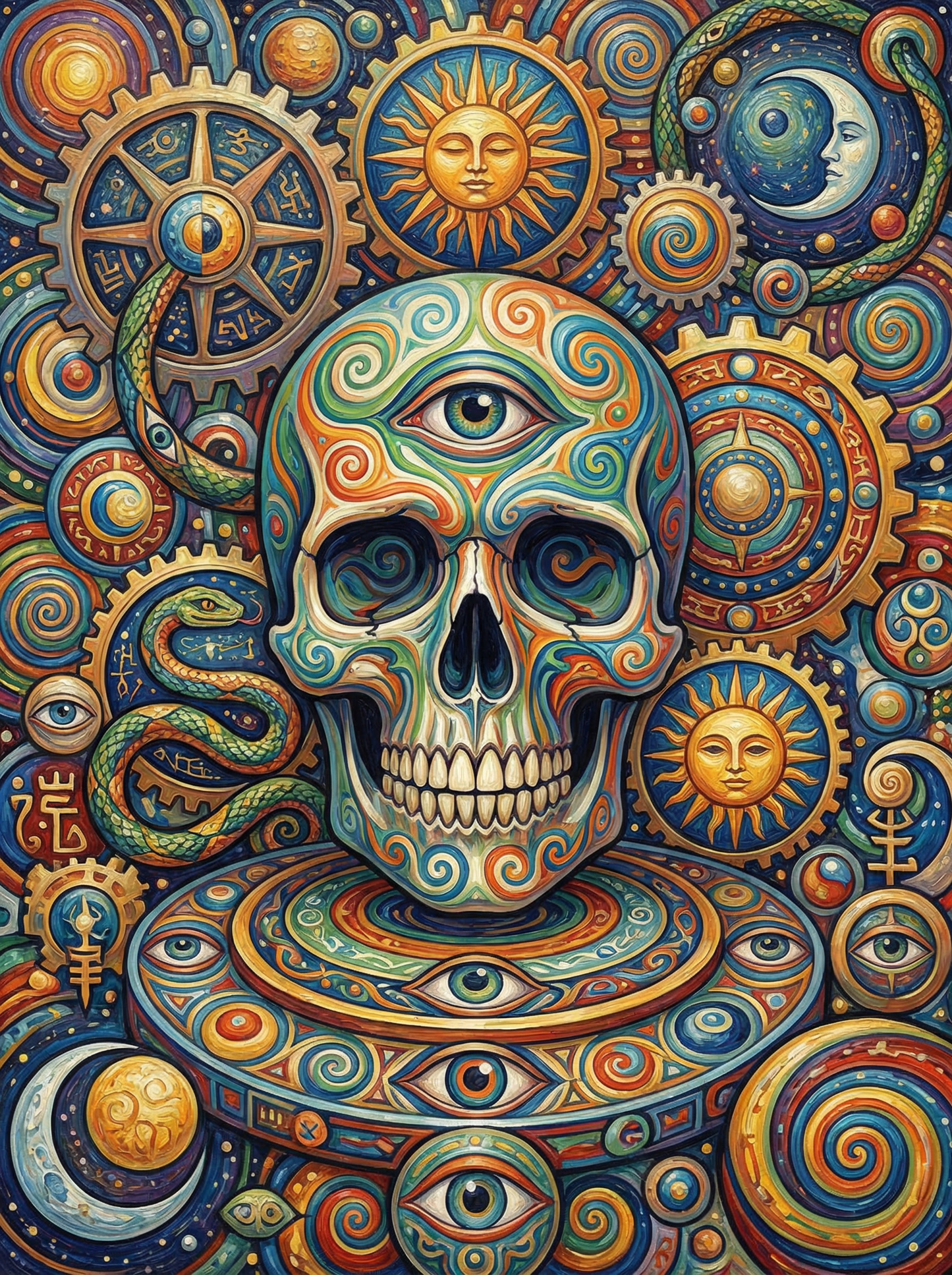 Cosmic Steampunk Skull (100 Color Diamond Painting) Diamond Painting kit