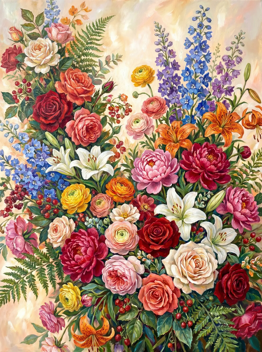 Cottage Garden Hollyhocks (Diamond Painting) Diamond Painting kit