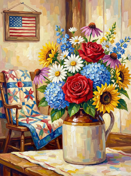 Cottage Quilt Room Display (Diamond Painting) Diamond Painting kit