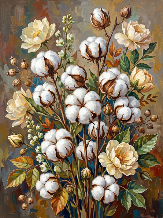 Cotton Boll Bouquet (Diamond Painting) Diamond Painting kit