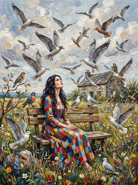 Country Girl Flying Birds (Diamond Painting) Diamond Painting kit