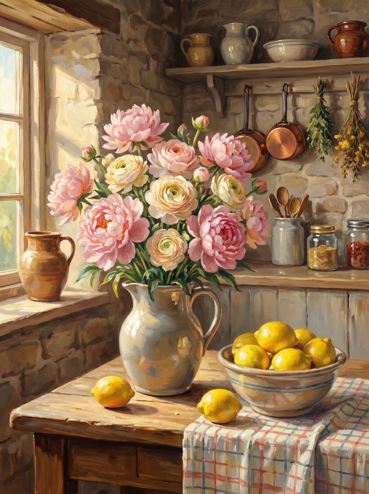 Country Kitchen Peonies (Diamond Painting) Diamond Painting kit