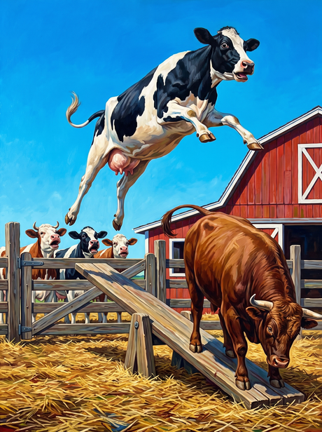 Cow Off The Seesaw, The Landing