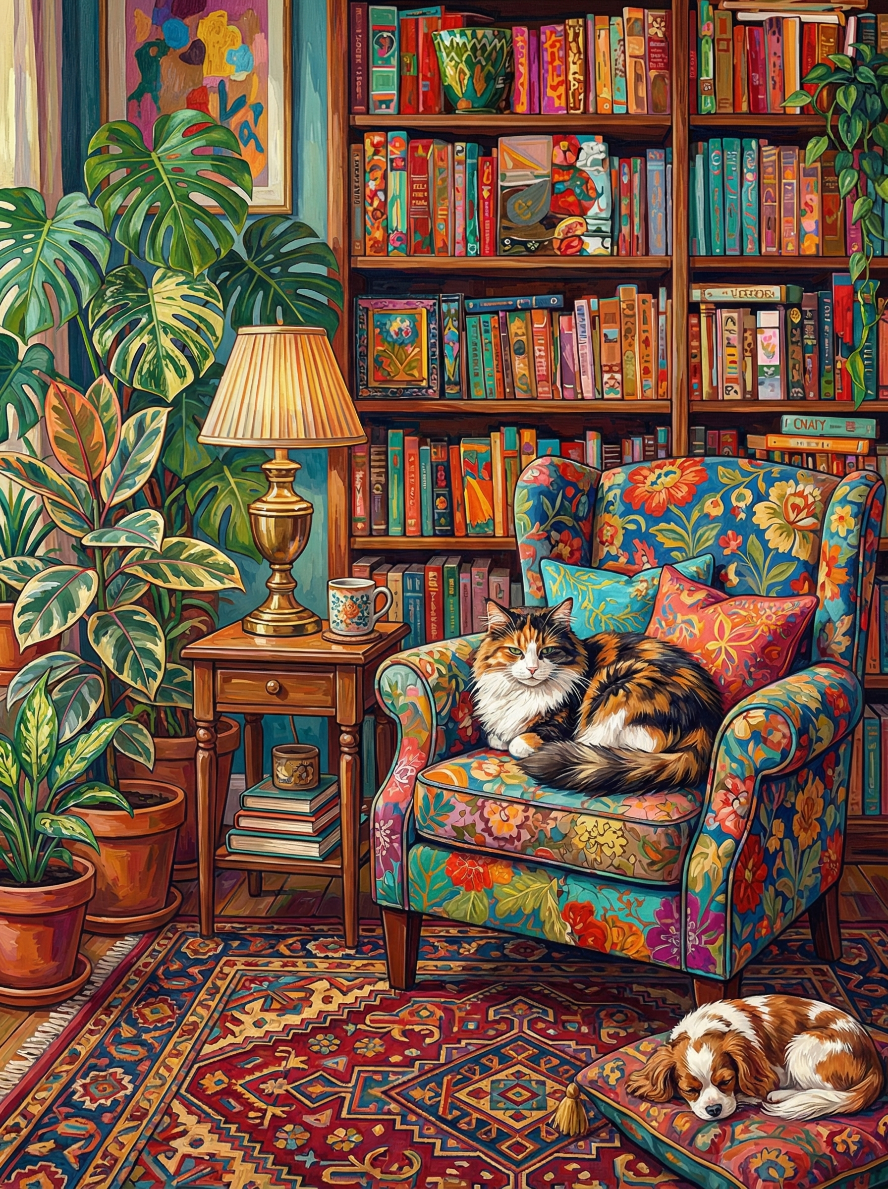 Cozy Library Reading Room (100 Color Diamond Painting) Diamond Painting kit