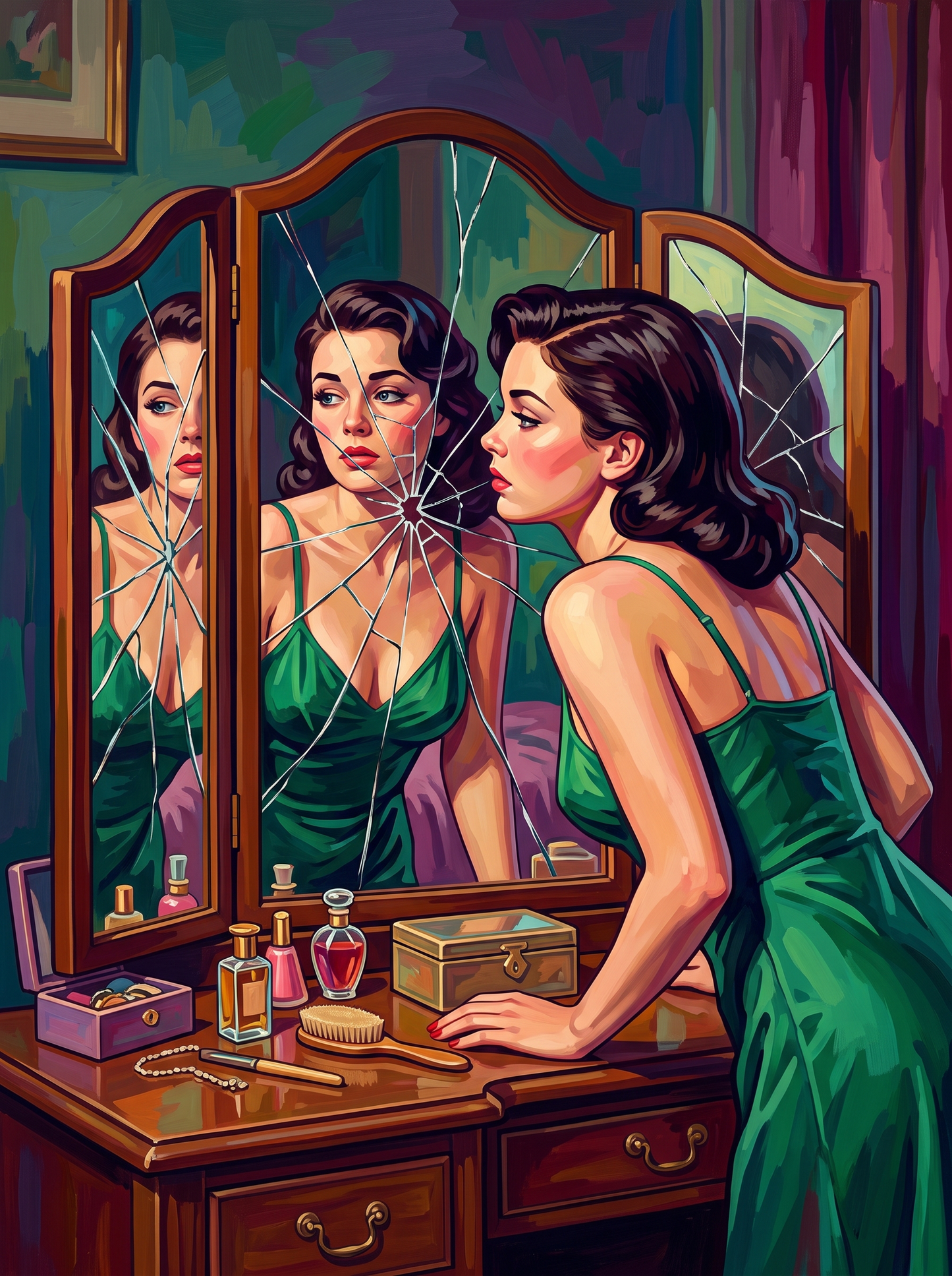 Cracked Emerald Reflection