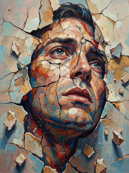 Cracked Portrait Man (100 Color Diamond Painting) Diamond Painting kit