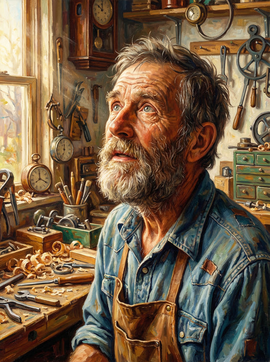 Craftsman In Workshop (100 Color Diamond Painting)