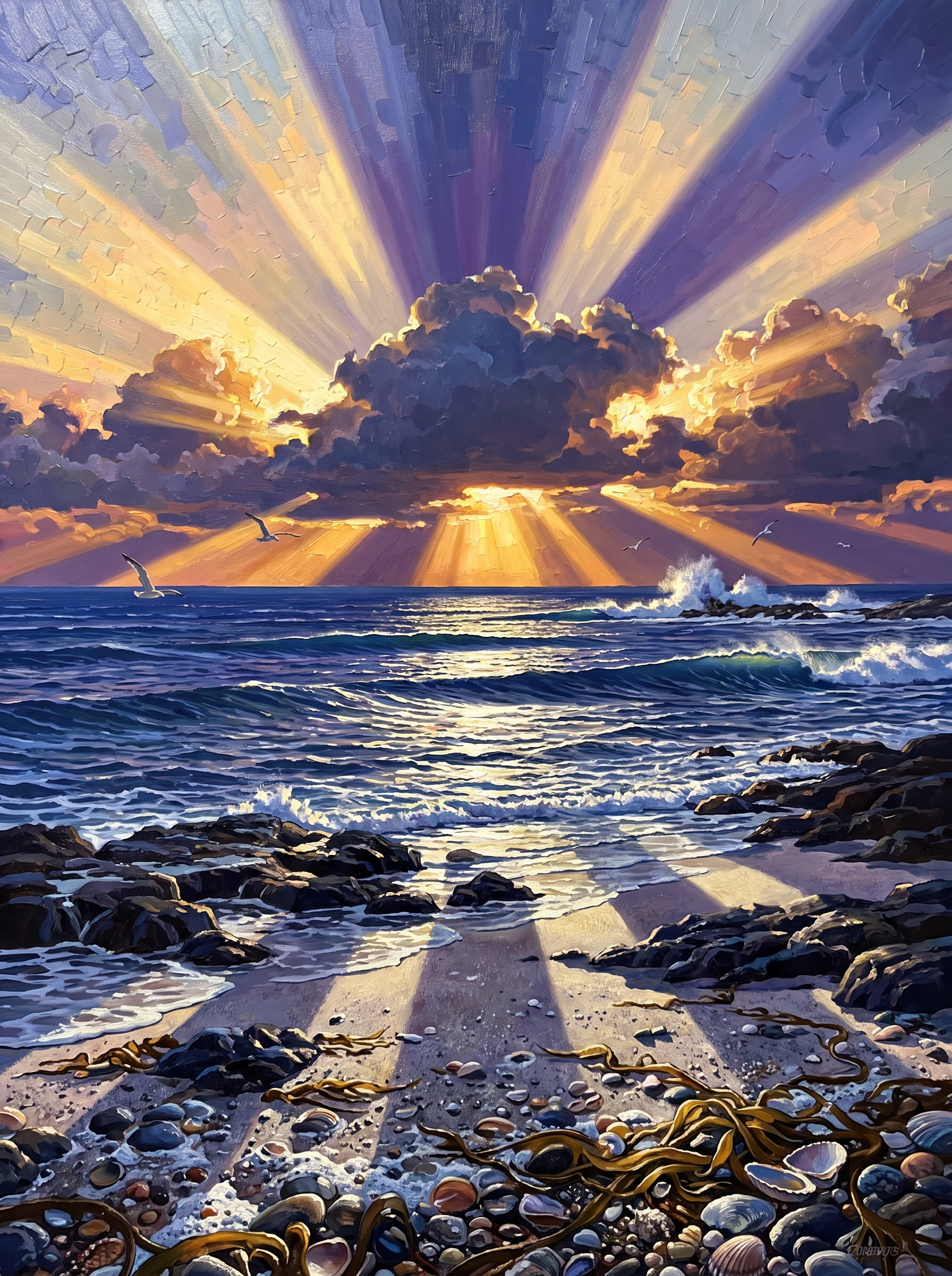 Crepuscular Rays Ocean
