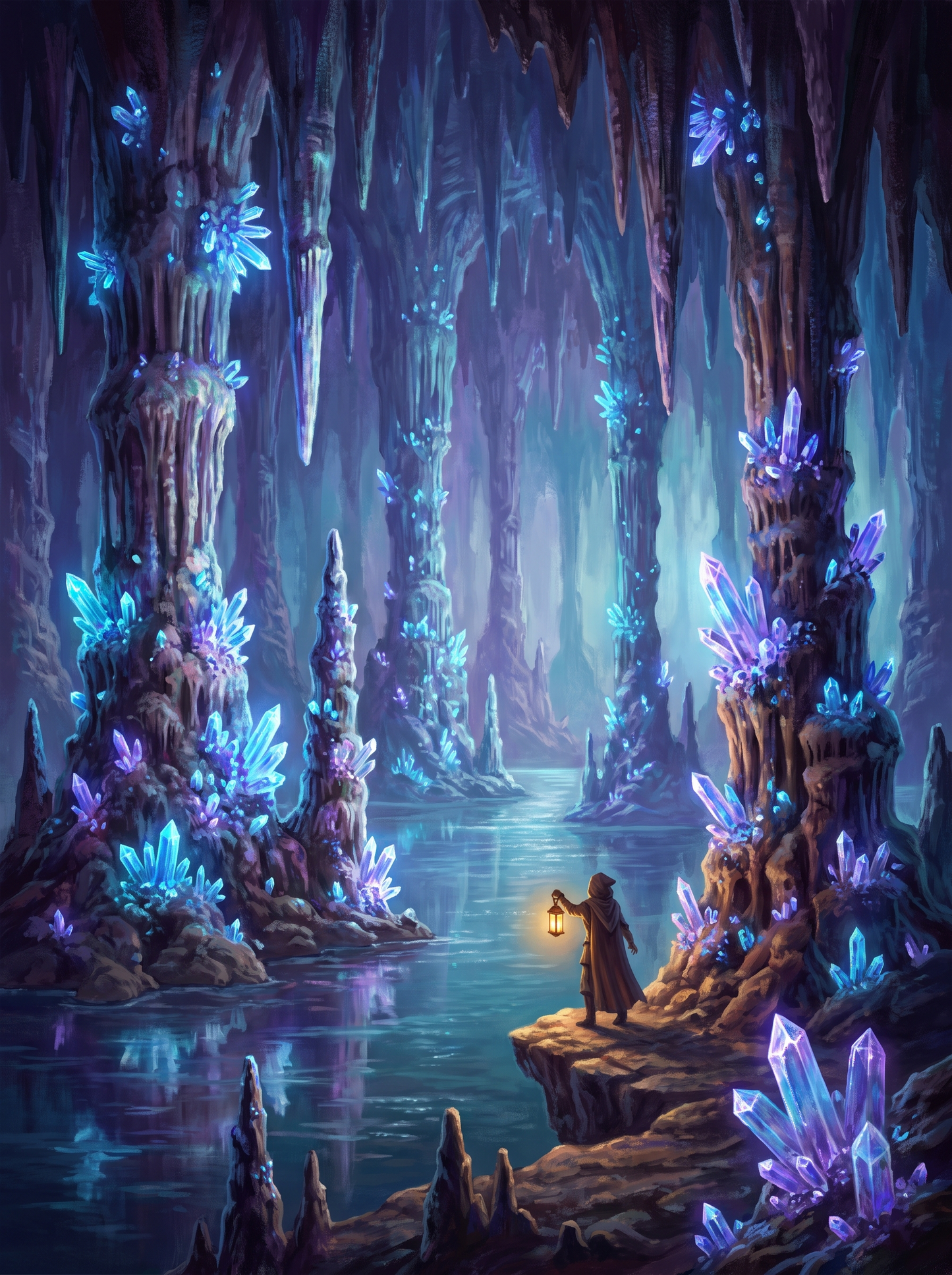 Crystal Cave Glowing Crystals Lake