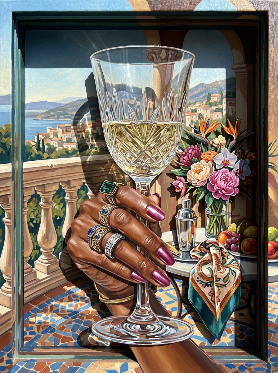 Crystal Wine Glass Riviera (100 Color Diamond Painting) Diamond Painting kit