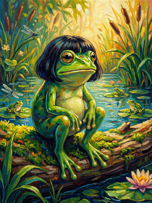 Bob Cut Frog (100 Color Diamond Painting)