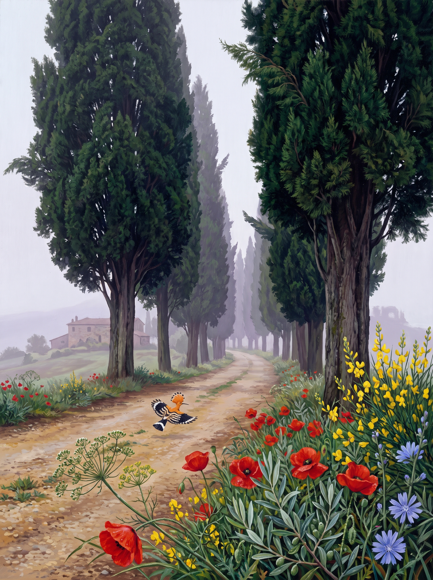 Cypress Avenue in Fog