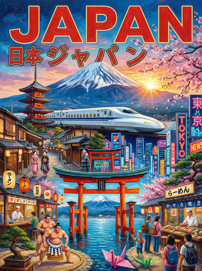 Japan Neon Traditions (100 Color Diamond Painting) Diamond Painting kit
