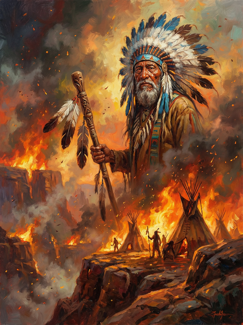 Tribal Fire Legend (Diamond Painting) Diamond Painting kit