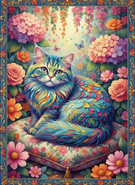 Cat in the Garden of Dreams (Diamond Painting) Diamond Painting kit