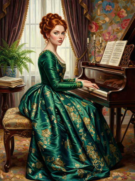 The Pianist in Emerald — Paintly art kit