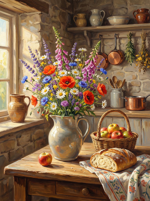 Country Kitchen Bouquet (Diamond Painting)
