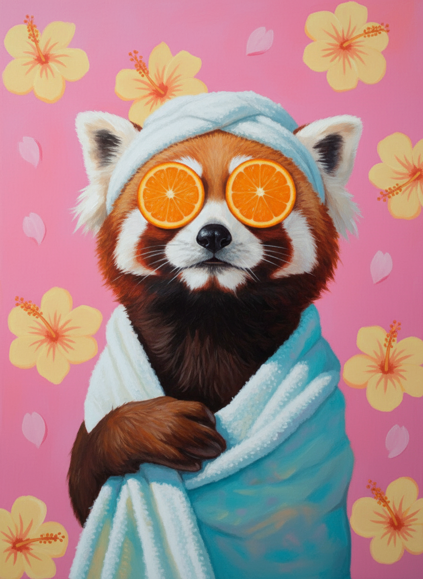 Spa Day Panda (Board Canvas)