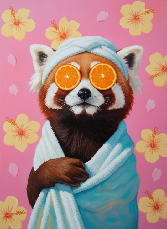 Spa Day Panda (Board Canvas)